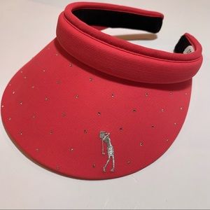 Izod Hot Pink Bedazzled Hat Visor 